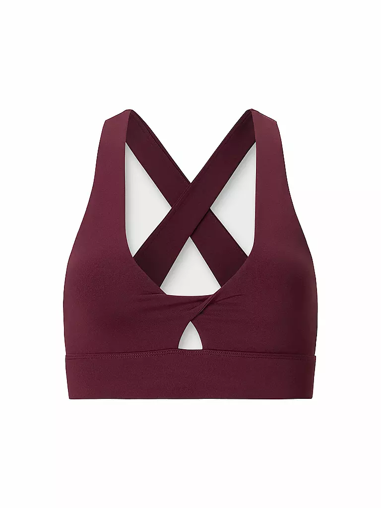 FABLETICS | Damen Sport-BH Oasis Twist Medium Support | Rojo oscuro