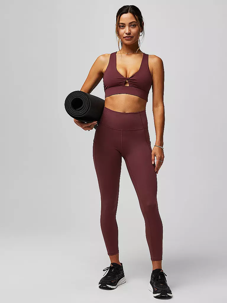 FABLETICS | Damen Sport-BH Oasis Twist Medium Support | Rojo oscuro