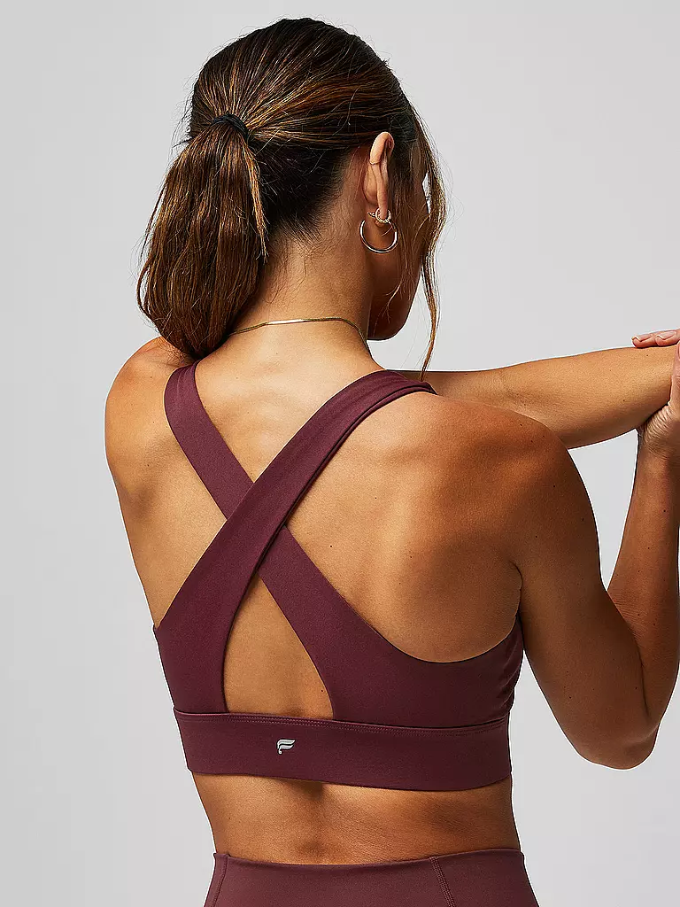 FABLETICS | Damen Sport-BH Oasis Twist Medium Support | Rojo oscuro