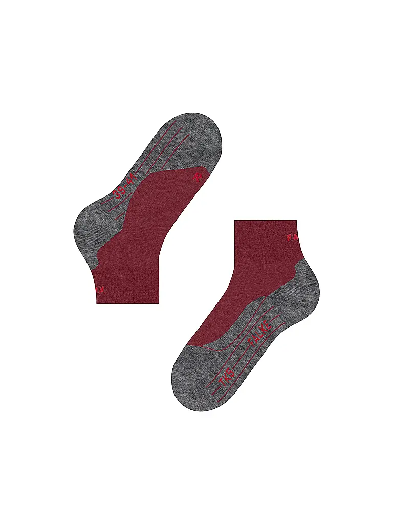 FALKE | Calcetines de senderismo para mujer TK 5 Short | Rojo oscuro
