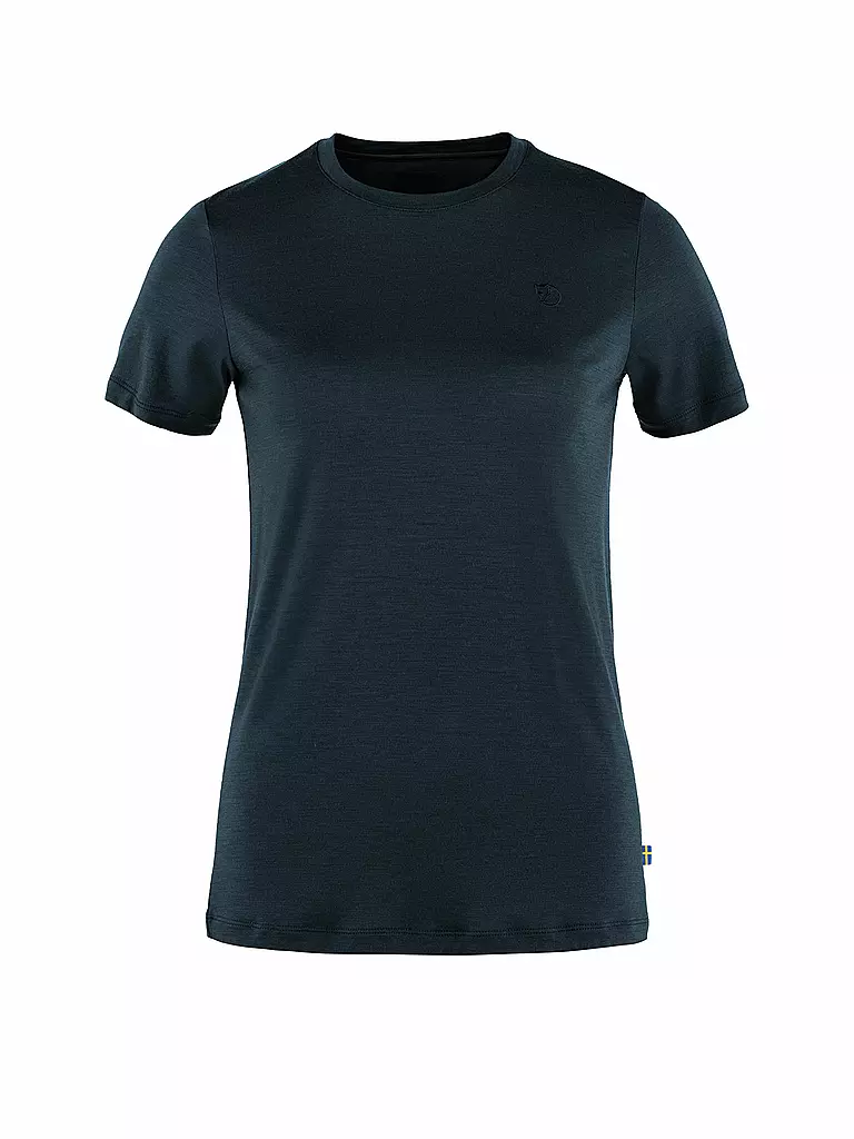 FJÄLLRÄVEN | Camiseta de mujer Abisko Wool SS W | Azul oscuro