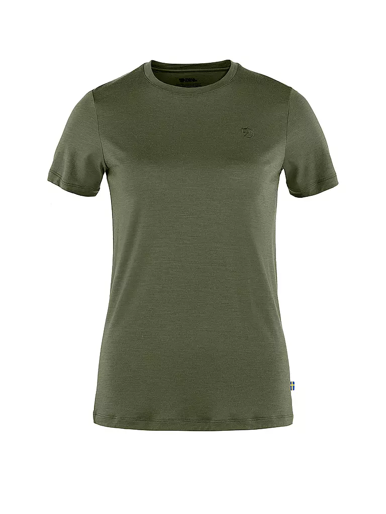 FJÄLLRÄVEN | Camiseta de mujer Abisko Wool SS W | Oliva
