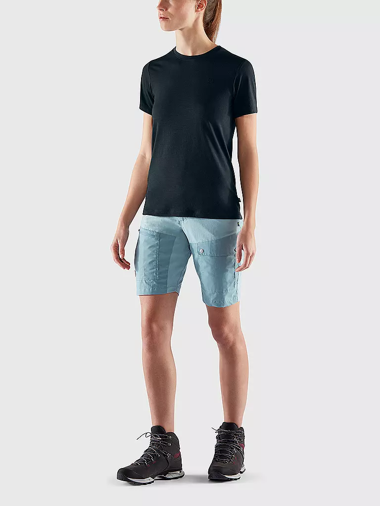 FJÄLLRÄVEN | Camiseta de mujer Abisko Wool SS W | Azul oscuro