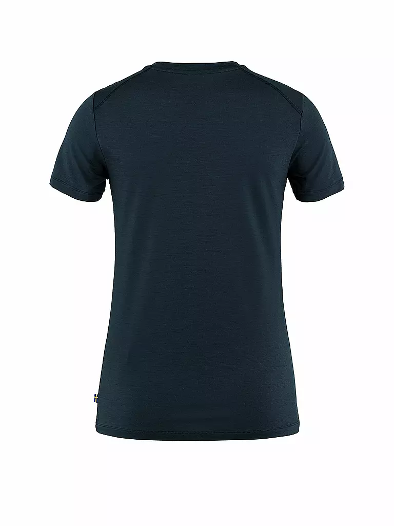 FJÄLLRÄVEN | Camiseta de mujer Abisko Wool SS W | Azul oscuro