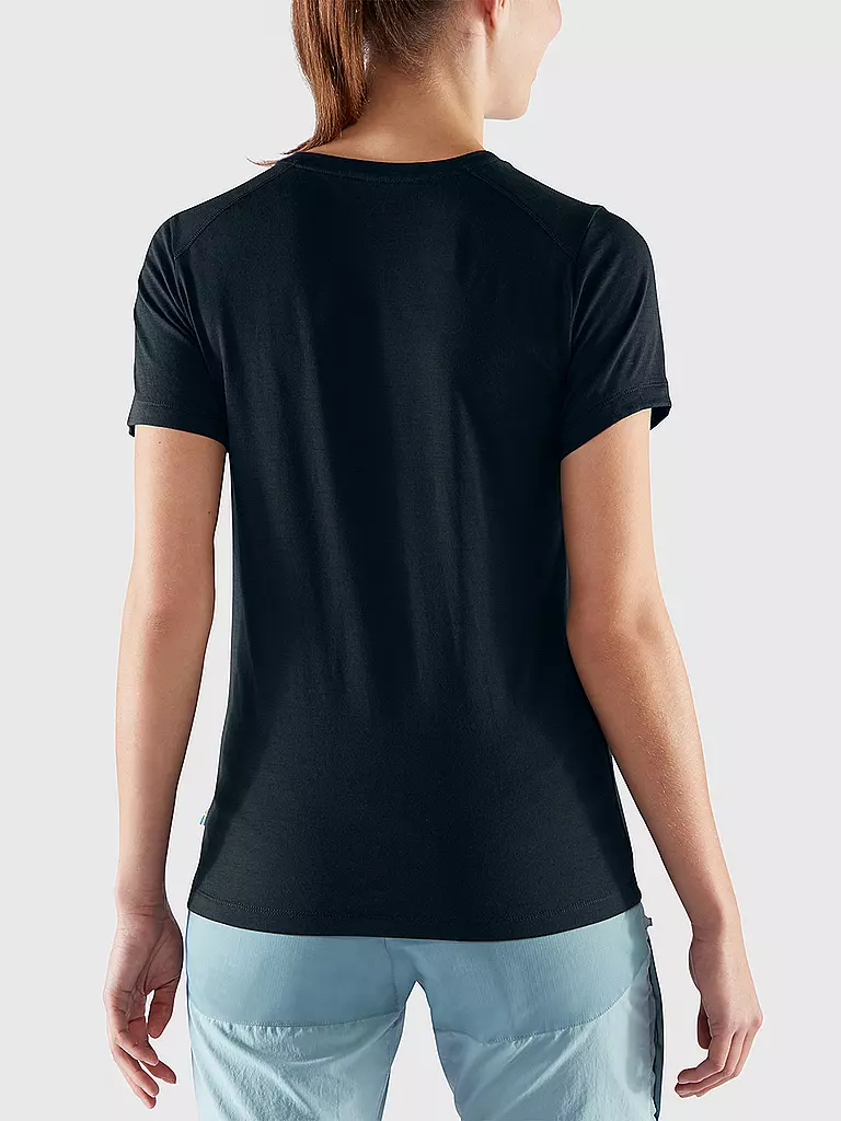 FJÄLLRÄVEN | Camiseta de mujer Abisko Wool SS W | Azul oscuro