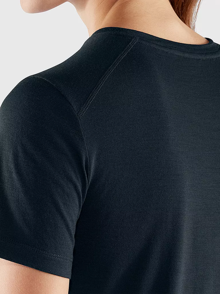 FJÄLLRÄVEN | Camiseta de mujer Abisko Wool SS W | Azul oscuro