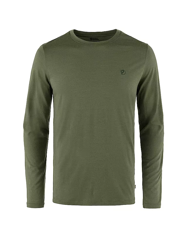 FJÄLLRÄVEN | Camiseta de senderismo Abisko Wool para hombre | Oliva