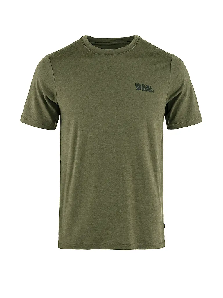 FJÄLLRÄVEN | Camiseta funcional de hombre Abisko Wool | Oliva