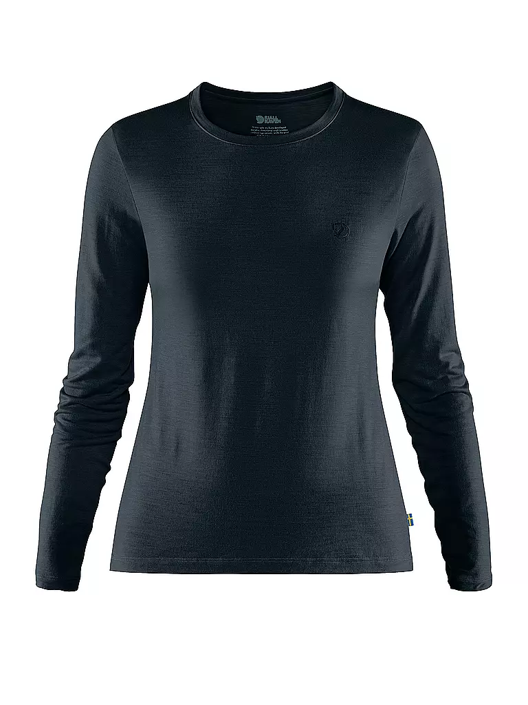 FJÄLLRÄVEN | Camiseta funcional de mujer Abisko Wool | Azul oscuro
