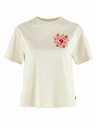 FJÄLLRÄVEN | Camiseta funcional de mujer Fjällblomster Logo | Blanco