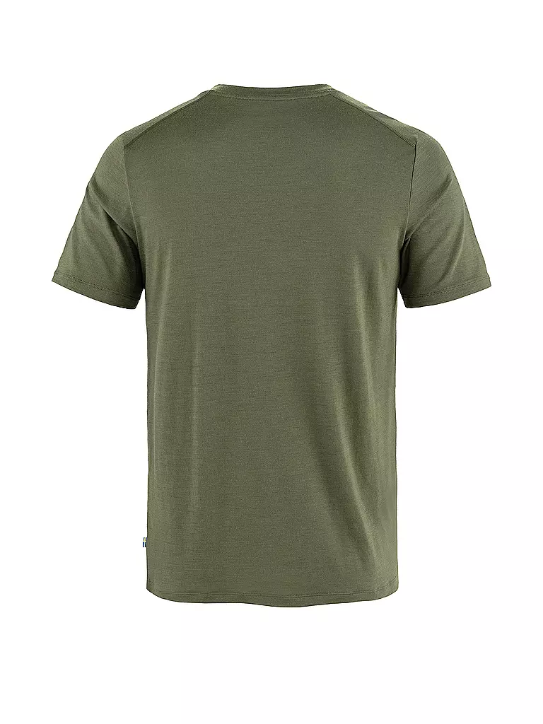 FJÄLLRÄVEN | Camiseta funcional para hombre Abisko Wool Classic | Oliva
