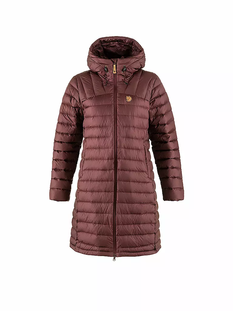 FJÄLLRÄVEN | Chaqueta de invierno para mujer Snow Flake Down Hoodie | Rojo oscuro
