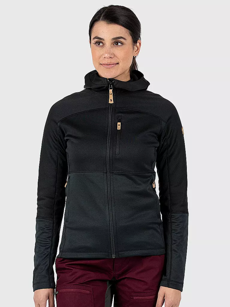FJÄLLRÄVEN | Chaqueta polar para mujer Abisko Trail Hoodie | Negro