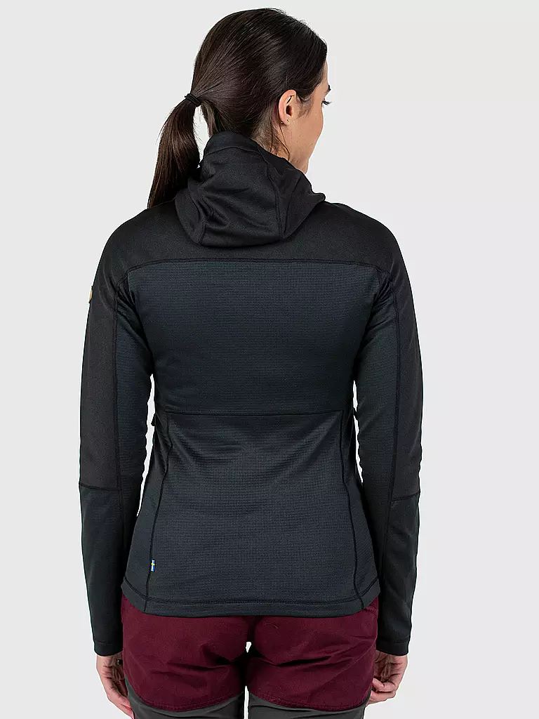 FJÄLLRÄVEN | Chaqueta polar para mujer Abisko Trail Hoodie | Negro
