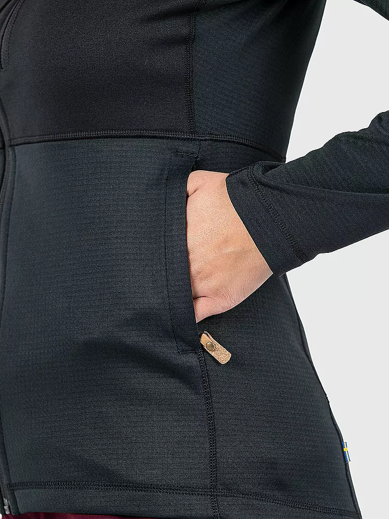 FJÄLLRÄVEN | Chaqueta polar para mujer Abisko Trail Hoodie | Negro
