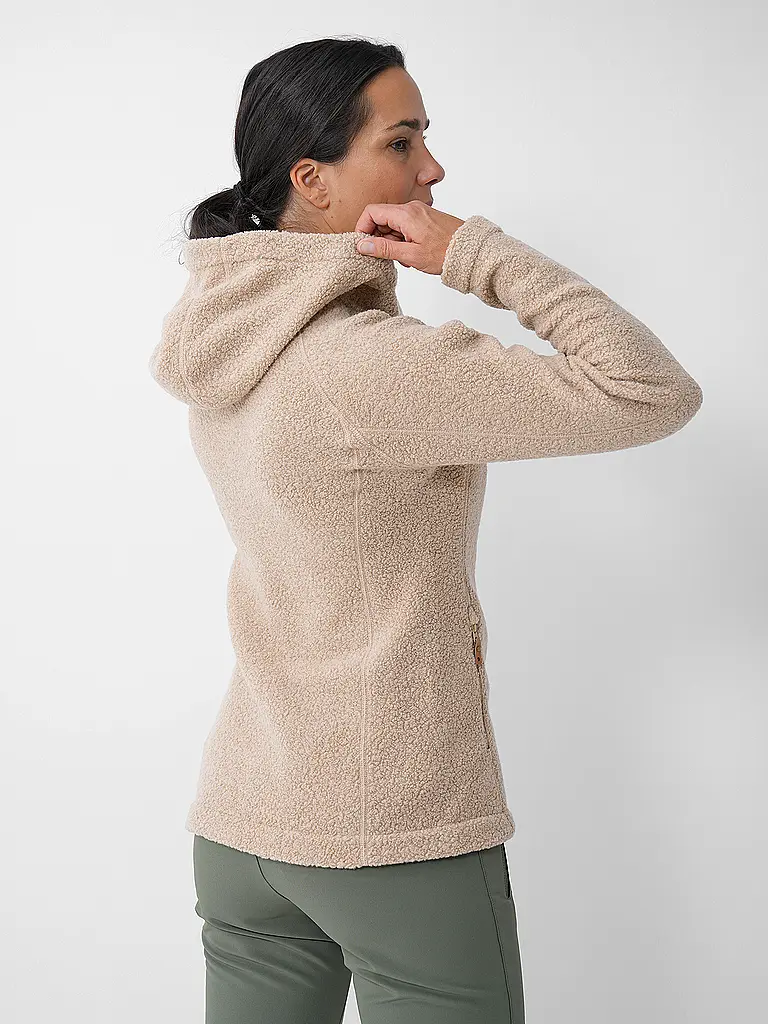 FJÄLLRÄVEN | Chaqueta polar para mujer Kaitum Fleece High-Loft con capucha | Beige