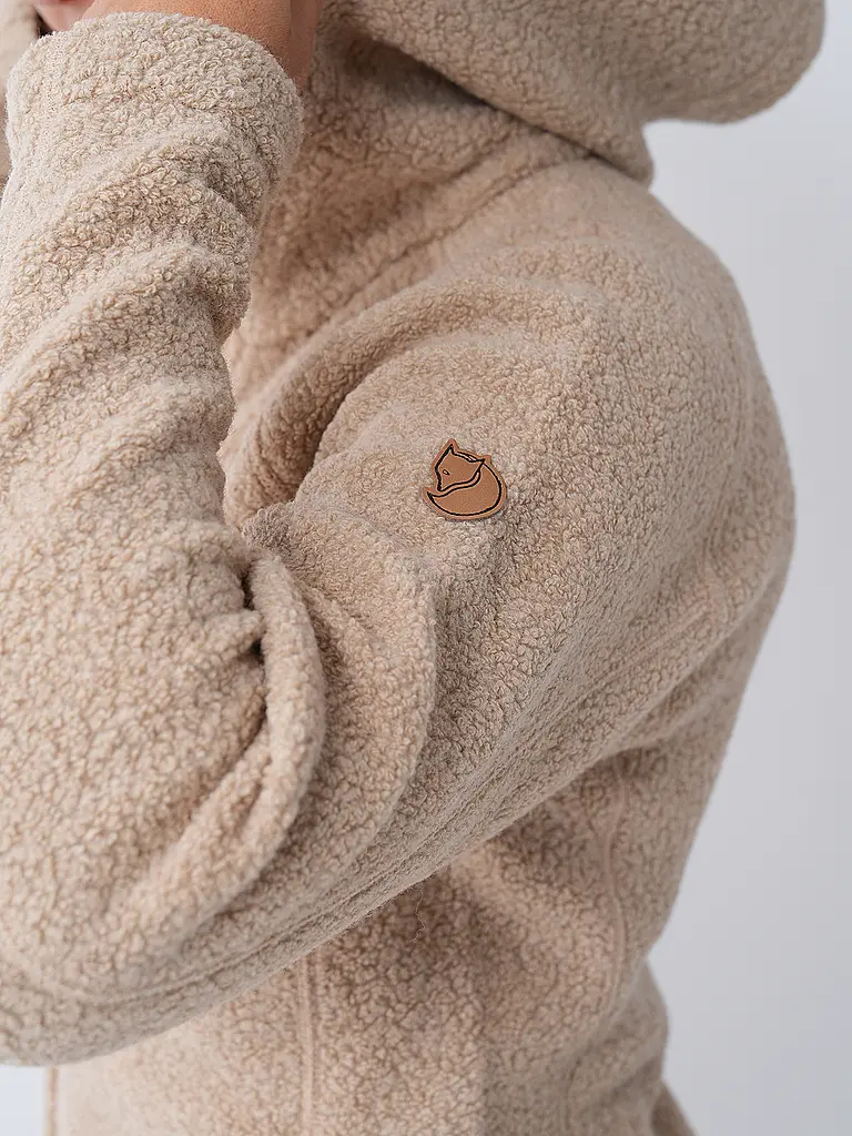 FJÄLLRÄVEN | Chaqueta polar para mujer Kaitum Fleece High-Loft con capucha | Beige
