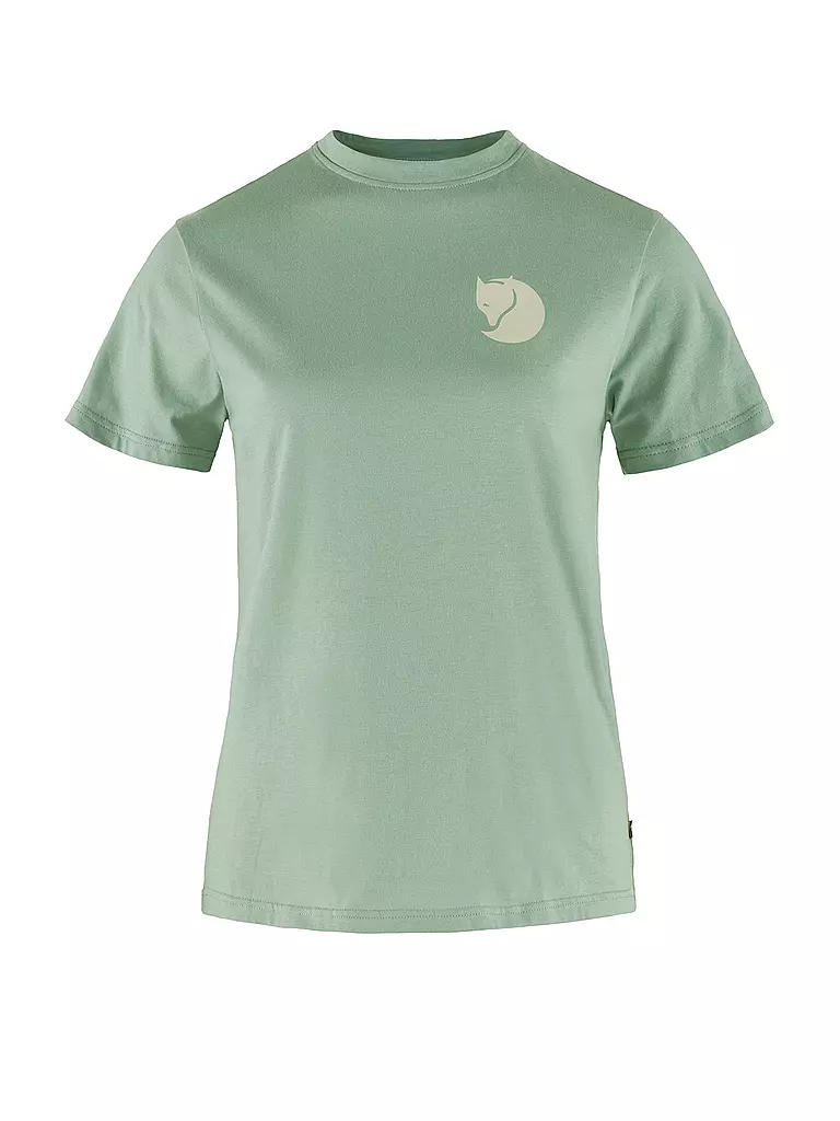 FJÄLLRÄVEN | Damen Funktionsshirt Fox Boxy Logo | Verde claro
