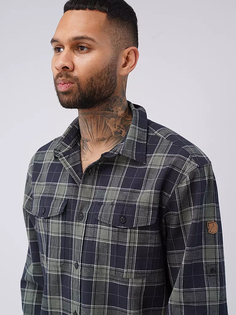 FJÄLLRÄVEN | Herren Hemd Övik Travel | Azul oscuro