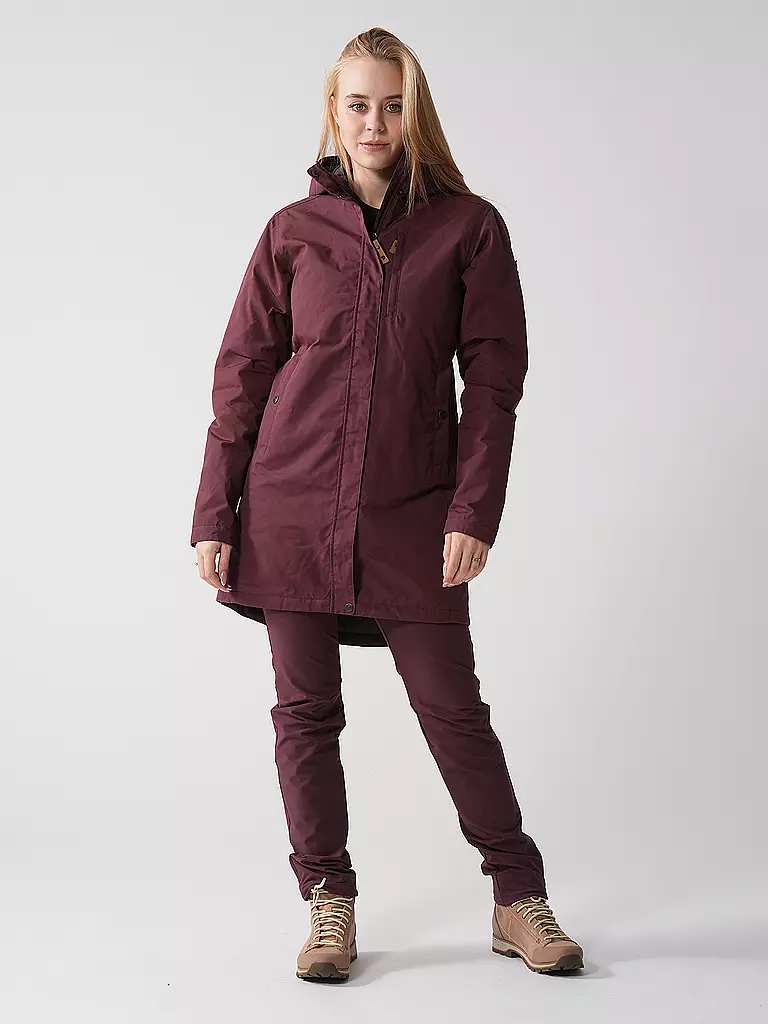 FJÄLLRÄVEN | Parka de invierno Kiruna para mujer | Rojo oscuro