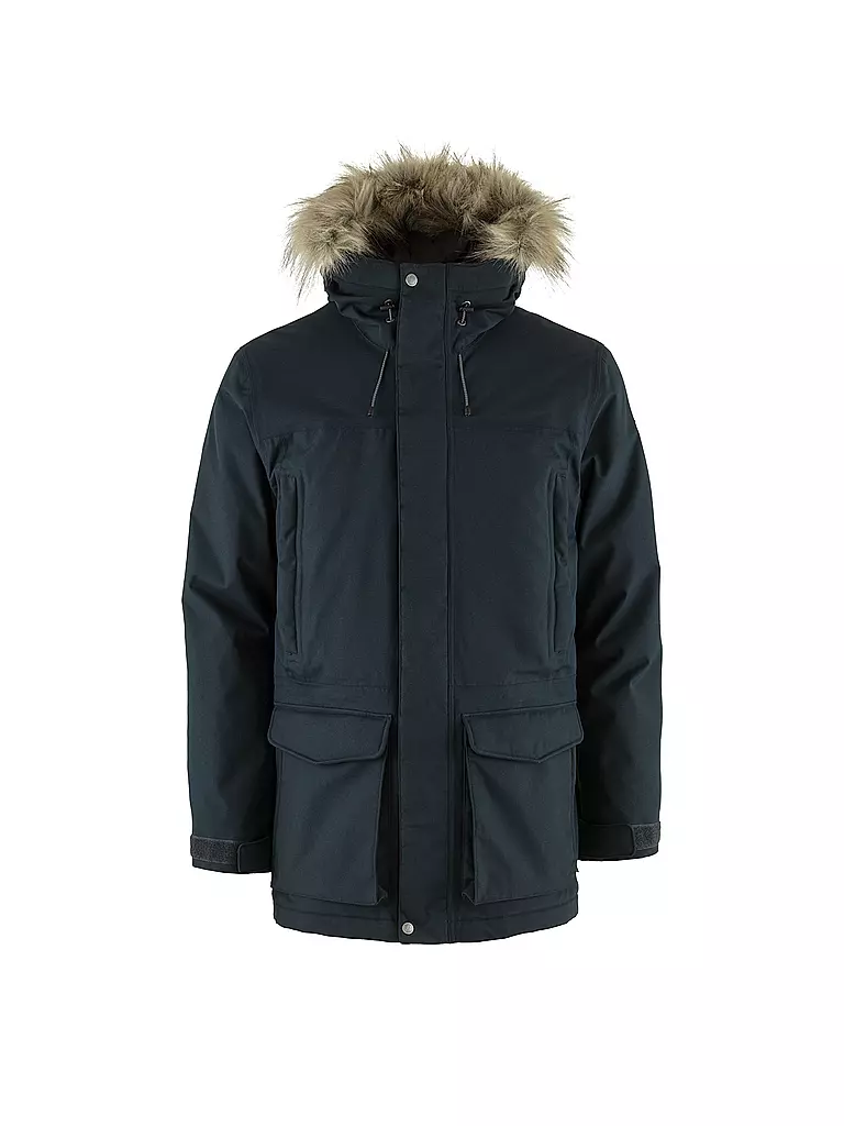 FJÄLLRÄVEN | Parka de invierno para hombre Nuuk Lite con capucha | Azul oscuro