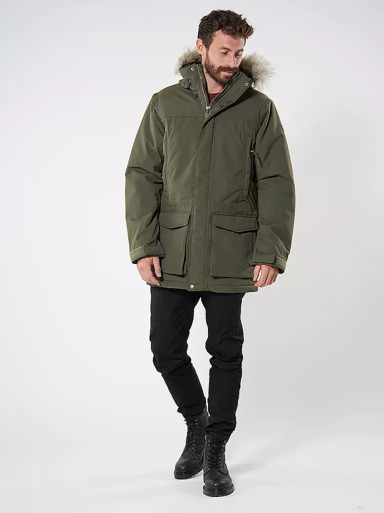 FJÄLLRÄVEN | Parka de invierno para hombre Nuuk Lite con capucha | Oliva