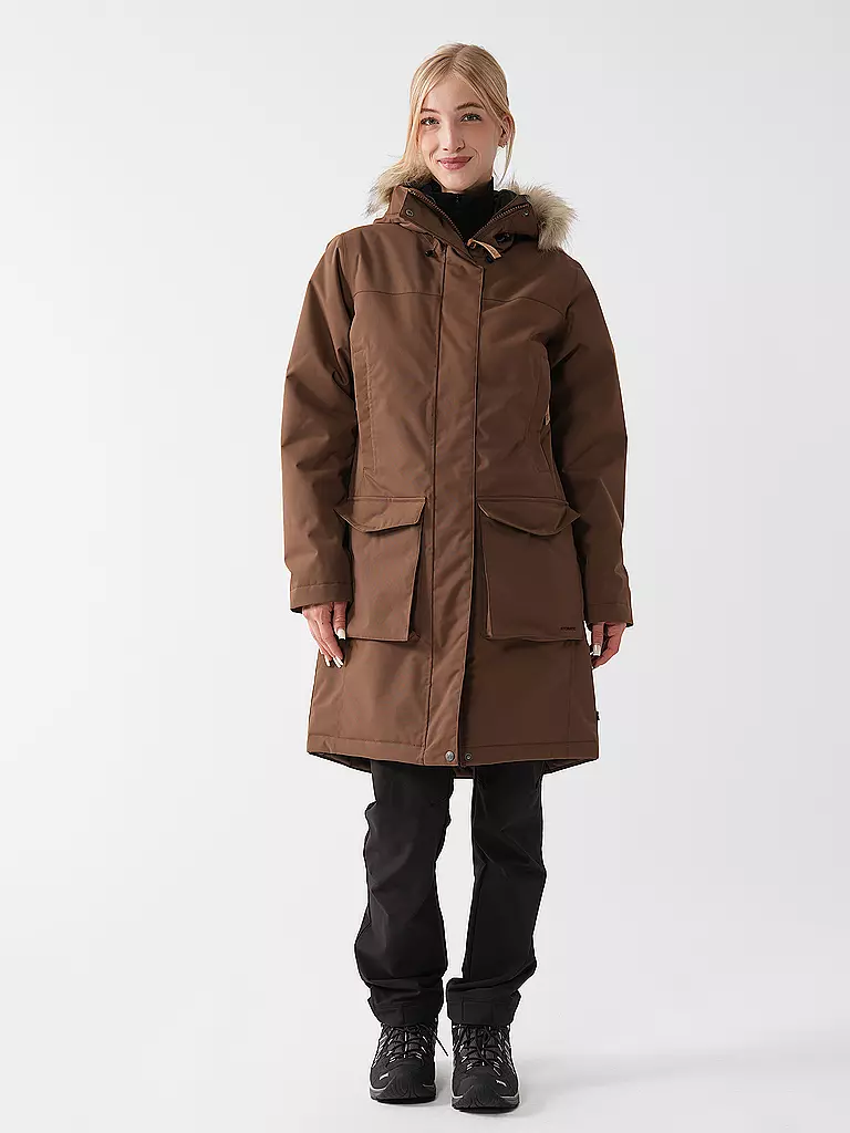 FJÄLLRÄVEN | Parka de invierno para mujer Nuuk Lite con capucha | Marrón