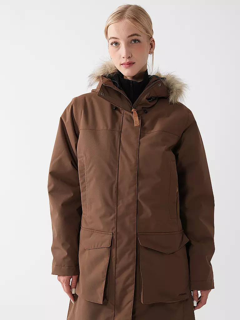 FJÄLLRÄVEN | Parka de invierno para mujer Nuuk Lite con capucha | Marrón