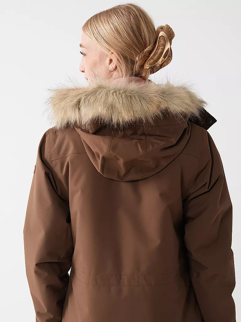 FJÄLLRÄVEN | Parka de invierno para mujer Nuuk Lite con capucha | Marrón