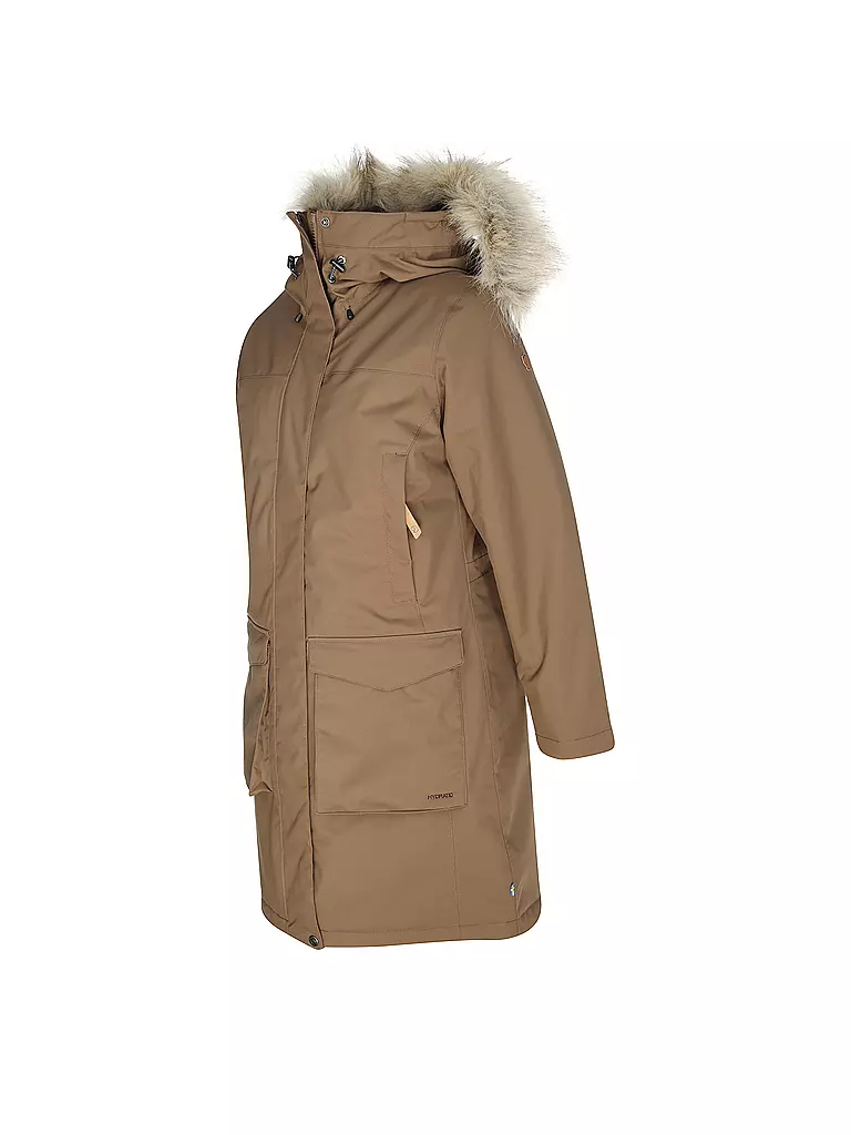 FJÄLLRÄVEN | Parka de invierno para mujer Nuuk Lite con capucha | Marrón
