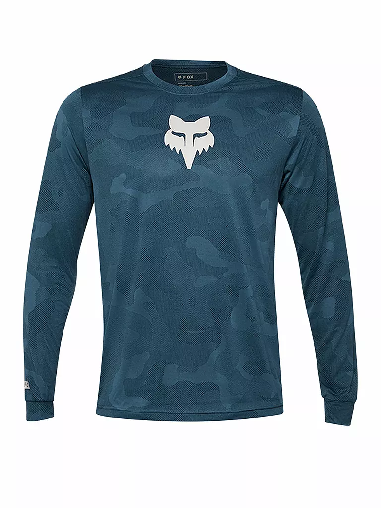 FOX | Camiseta de ciclismo para hombre, manga larga, Ranger TruDri™ | Azul oscuro