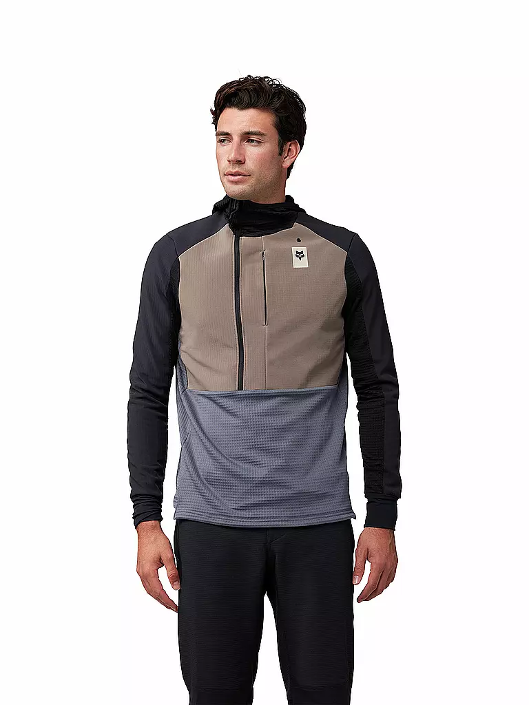 FOX | Sudadera con capucha térmica Defend para hombre | Marrón claro