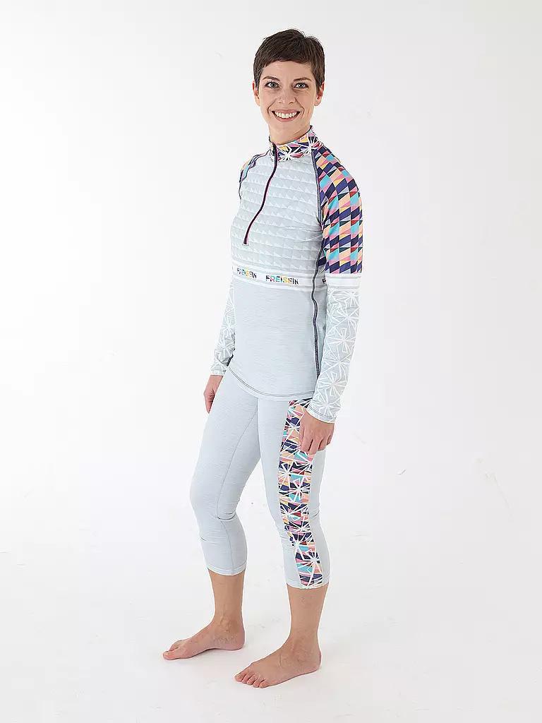 FREISEIN | Camiseta interior con cremallera para mujer Sky Fever | Gris claro