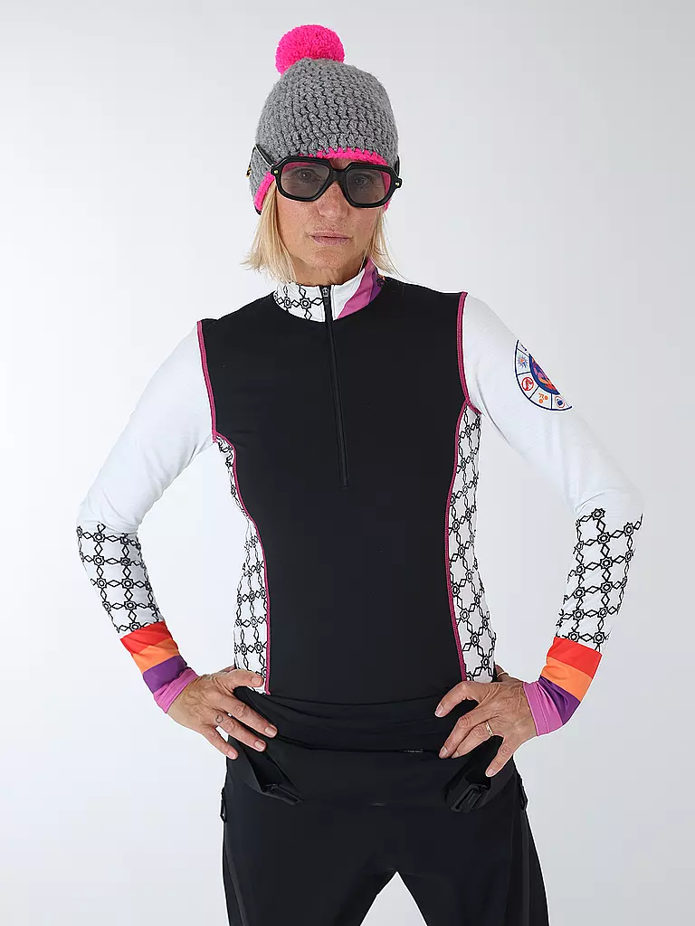 FREISEIN | Damen Unterzieh Zipshirt Winter Wonder | Negro