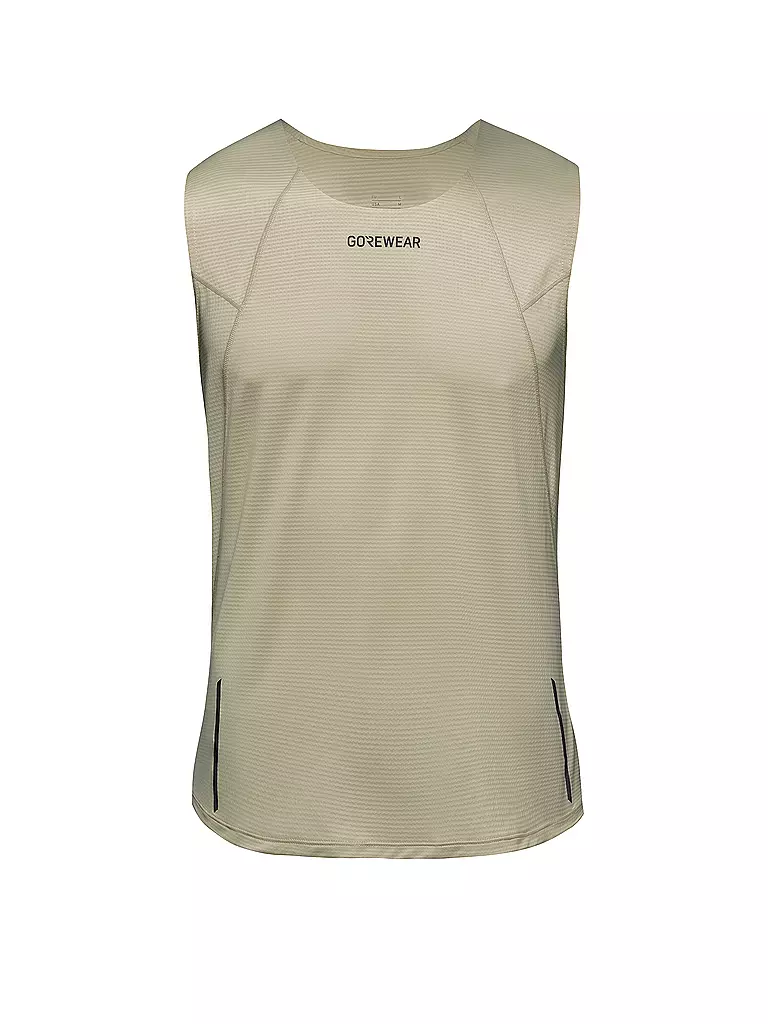 GOREWEAR | Camiseta de running sin mangas para hombre Contest 2.0 | Beige