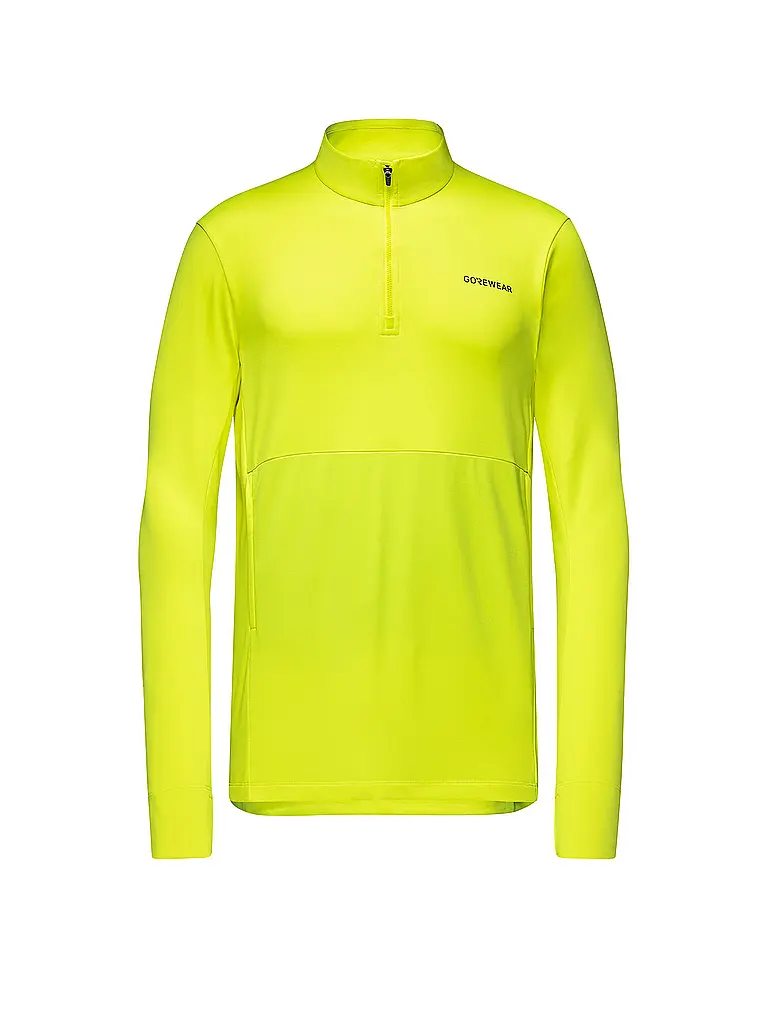 GOREWEAR | Camiseta de running térmica de entrenamiento para hombre con cremallera de 1/4 | Amarillo