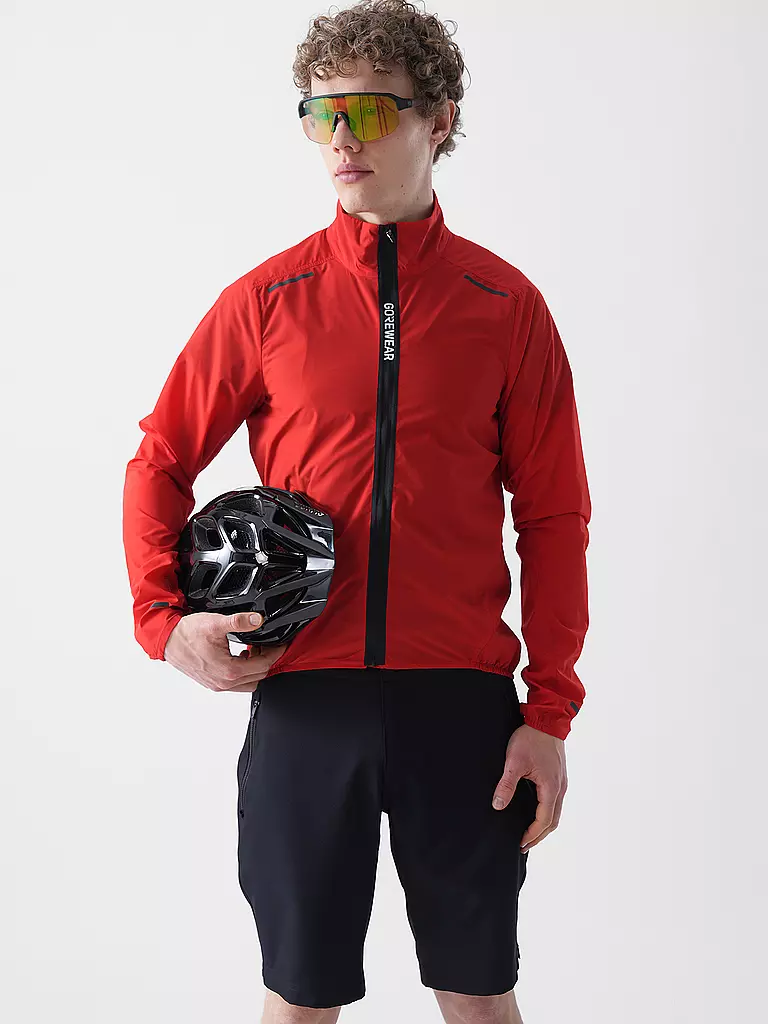 GOREWEAR | Chaqueta de ciclismo para hombre Spinshift Windbreaker | Rojo