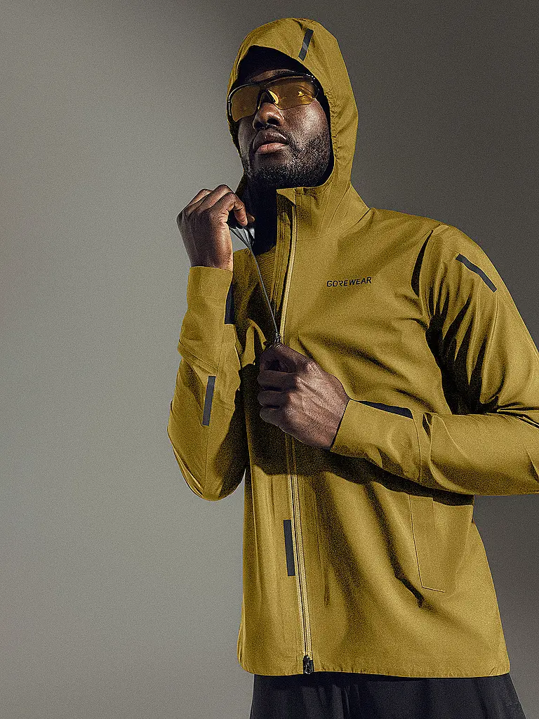 GOREWEAR | Chaqueta de running Concurve Gore-Tex para hombre | Mostaza