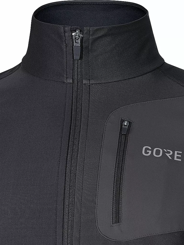 GOREWEAR | Chaqueta de running para hombre R3 Partial GORE® WINDSTOPPER® | Negro