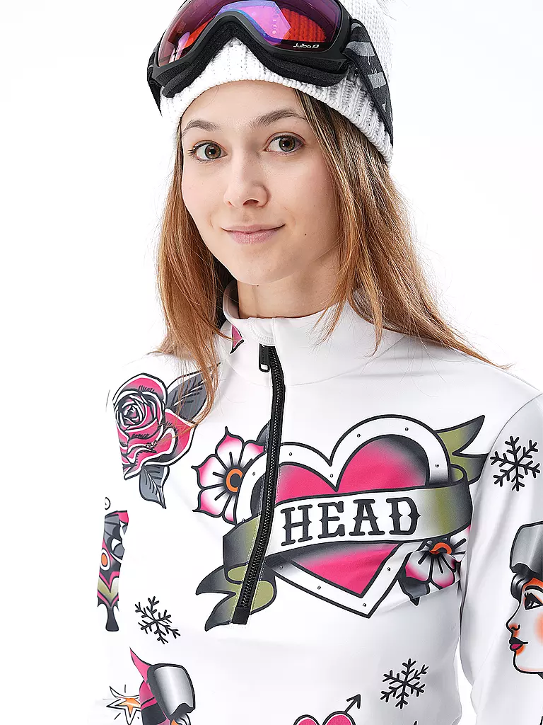 HEAD | Damen Unterzieh Zipshirt Rebels Flash | Blanco
