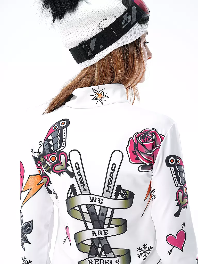 HEAD | Damen Unterzieh Zipshirt Rebels Flash | Blanco