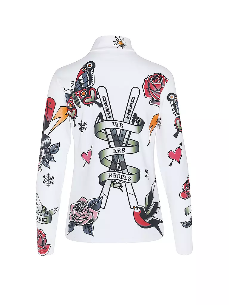 HEAD | Damen Unterzieh Zipshirt Rebels Flash | Blanco