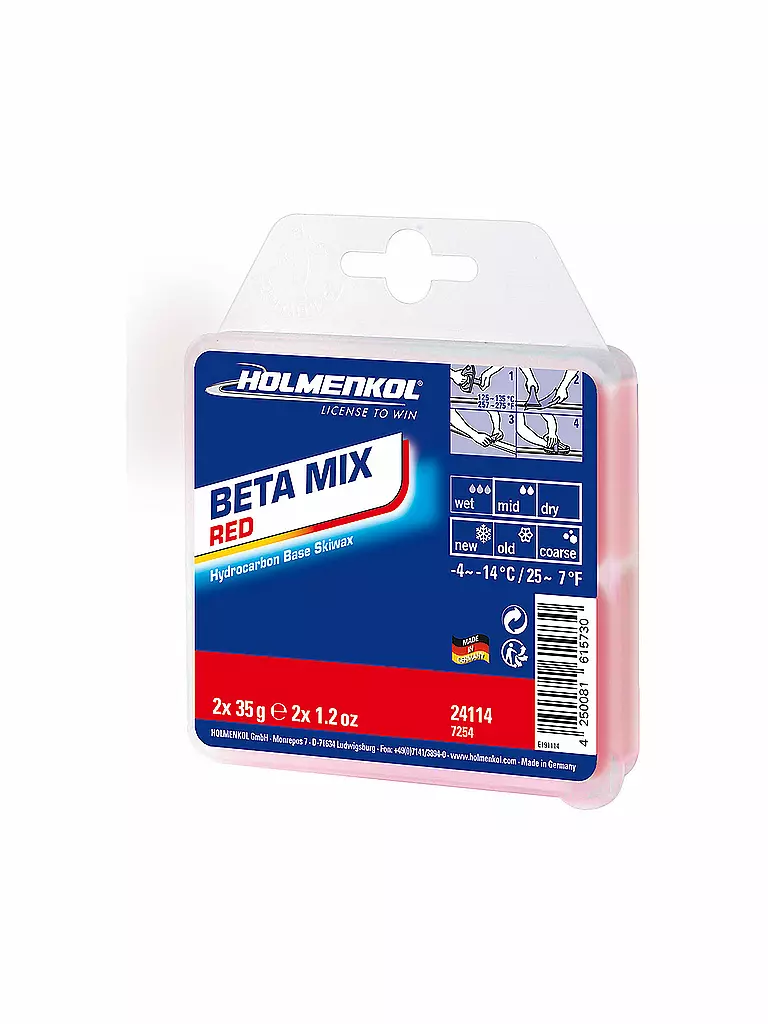 HOLMENKOL | Betamix Weltcup Skiwax Red 1x150g | Sin color