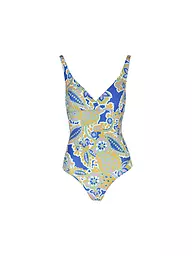 HOT STUFF | Bañador de mujer con cuello en V | Azul