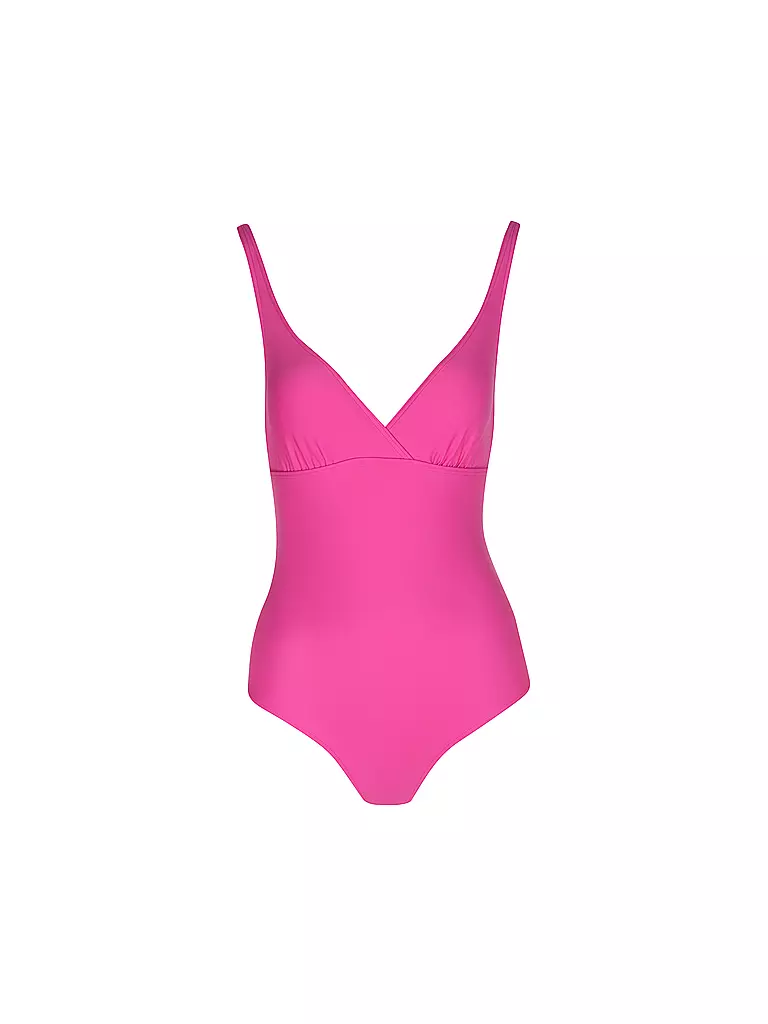 HOT STUFF | Bañador de mujer con cuello en V | Fucsia