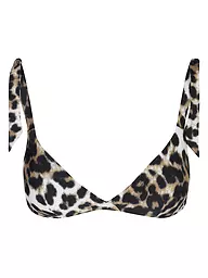 HOT STUFF | Damen Bikinioberteil mit Maschen Print | Camel