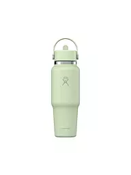 HYDRO FLASK | Botella de agua de viaje de boca ancha de 32 oz con tapa de pajita flexible | Verde claro