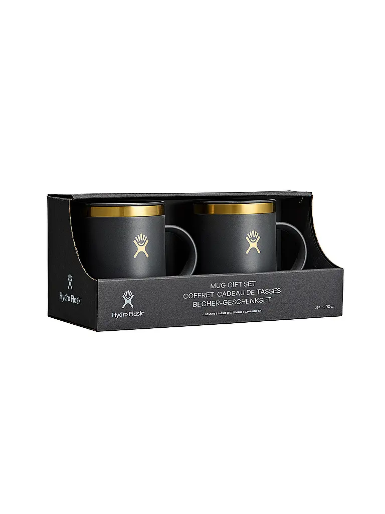 HYDRO FLASK | Juego de regalo de taza térmica Edición limitada 12 oz 335ml | Negro