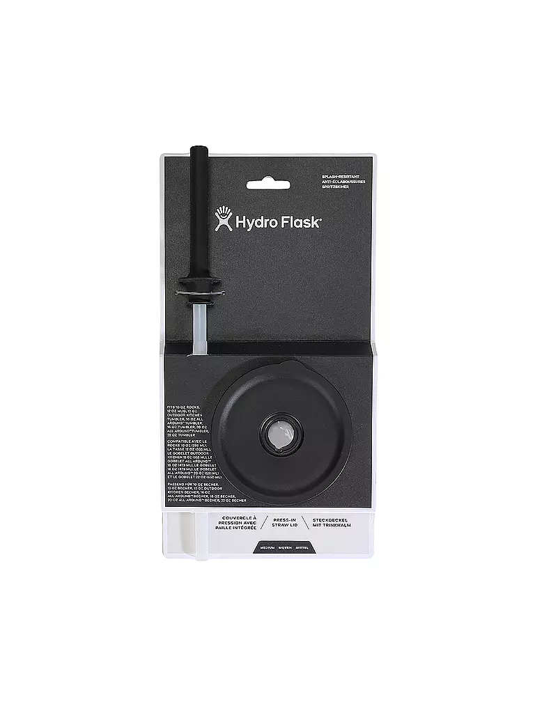 HYDRO FLASK | Tapa de pajita mediana a presión | Negro