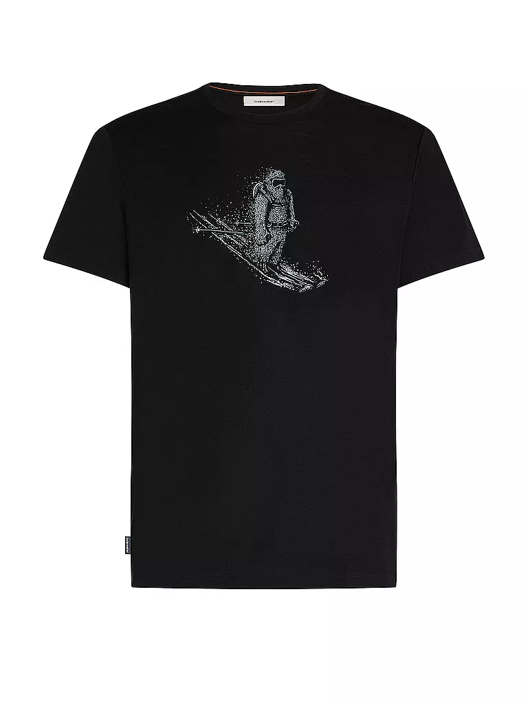 ICEBREAKER | Camiseta funcional de hombre Skiing Yeti 150 Merino con estampado | Negro
